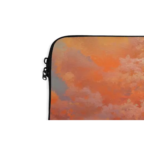 Zee - Boot - Wolken - Oranje laptophoes neopreen klein -detail