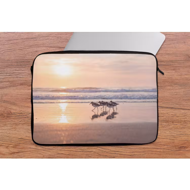 Zee - Vogels - Strand laptophoes neopreen klein -tafel