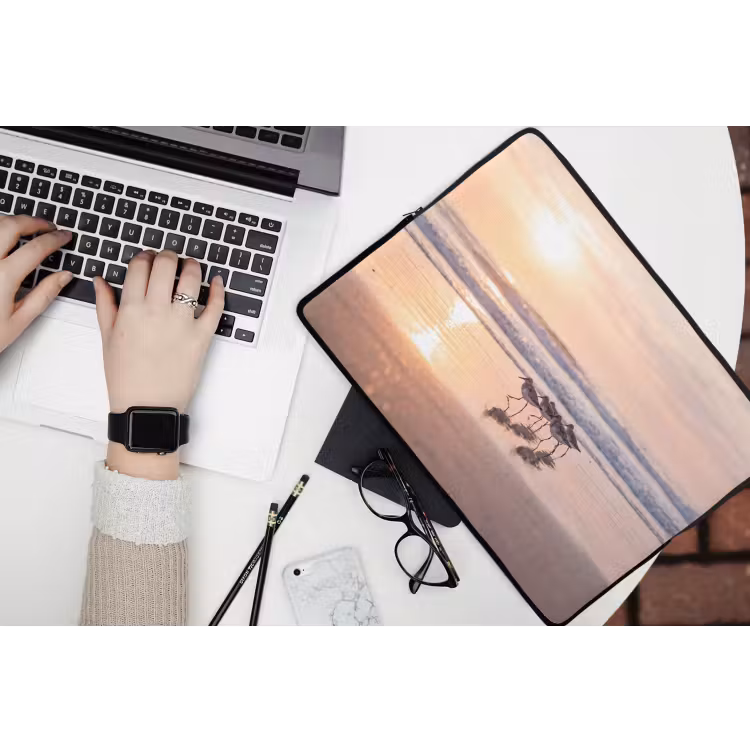 Zee - Vogels - Strand laptophoes neopreen klein -bureau