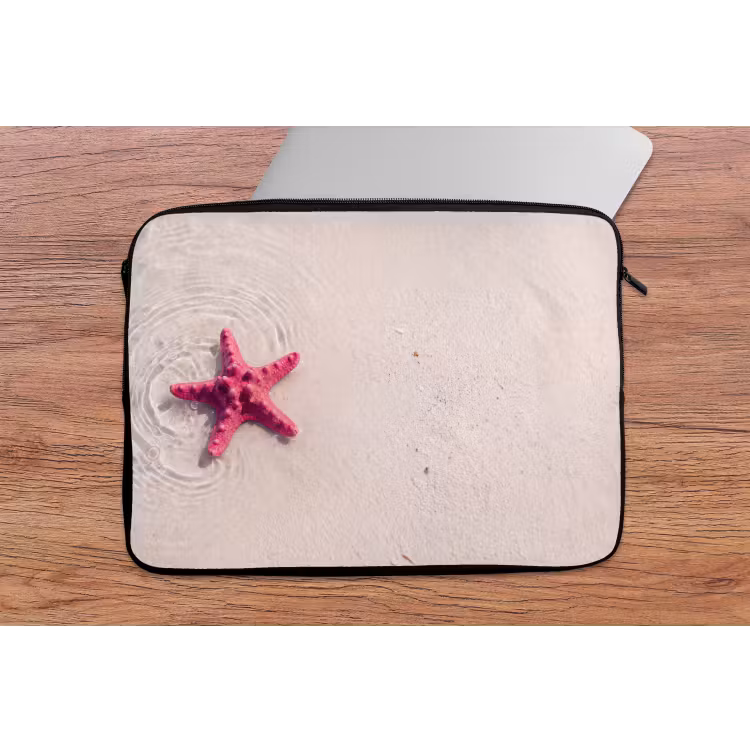 Zeeleven - Zeester - Strand - Roze - Water laptophoes neopreen klein -tafel