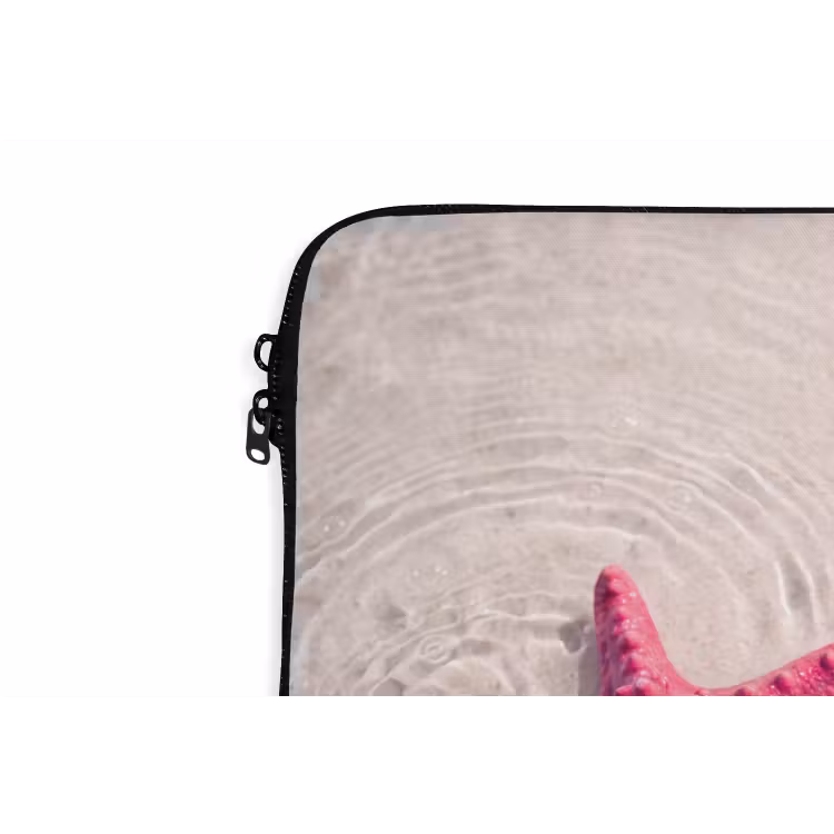 Zeeleven - Zeester - Strand - Roze - Water laptophoes neopreen klein -detail