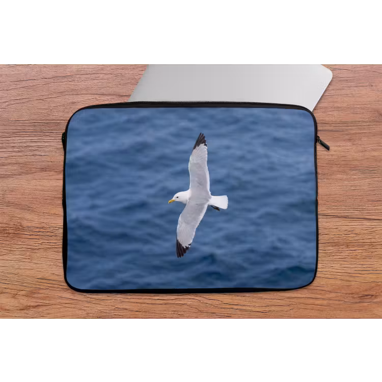 Zeemeeuw - Oceaan - Blauw laptophoes neopreen klein -tafel