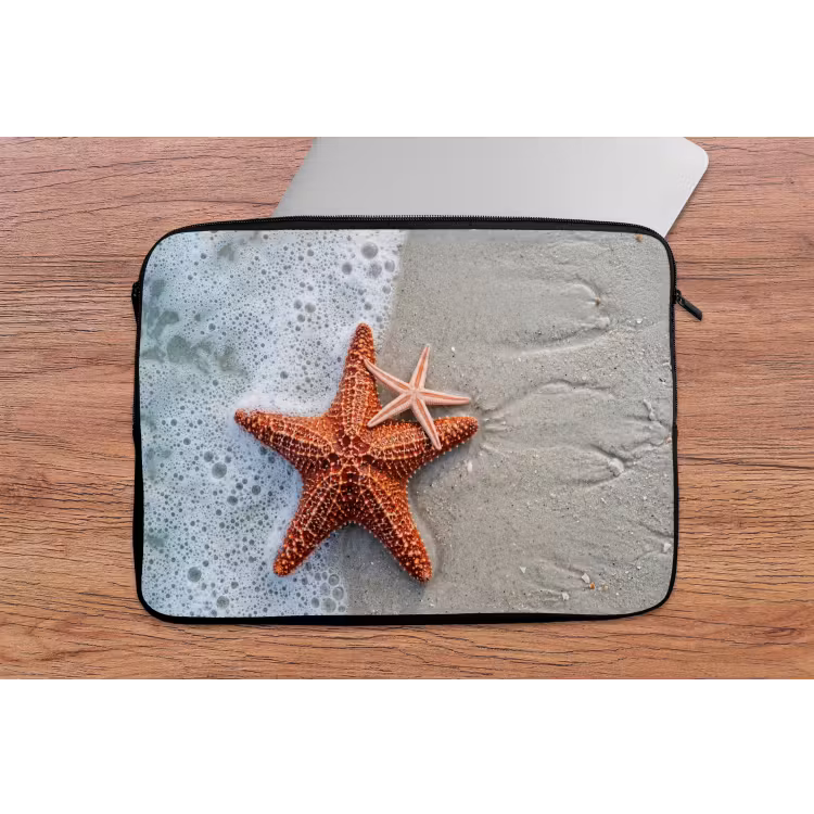 Zeester - Strand - Zee laptophoes neopreen klein -tafel