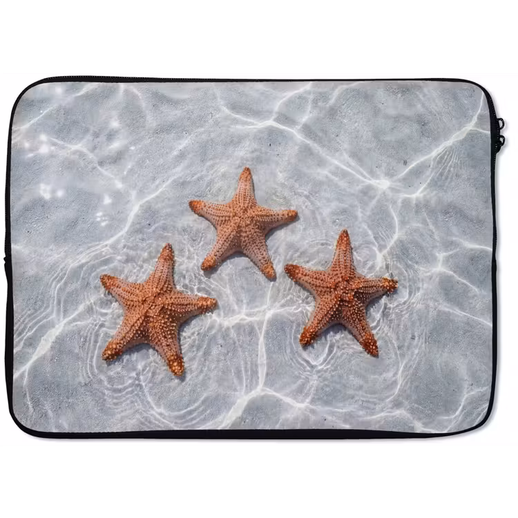 Zeesterren - Water - Helder laptophoes neopreen klein -zkaufland3dotto