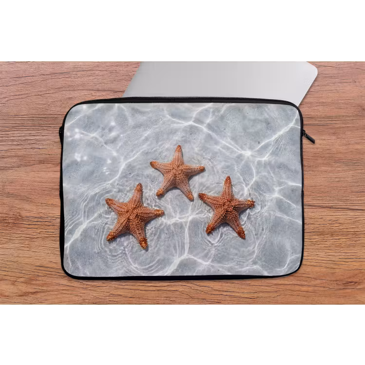 Zeesterren - Water - Helder laptophoes neopreen klein -tafel