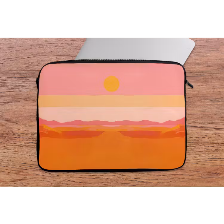 Zon - Abstract - Landschap - Oranje laptophoes neopreen klein -tafel