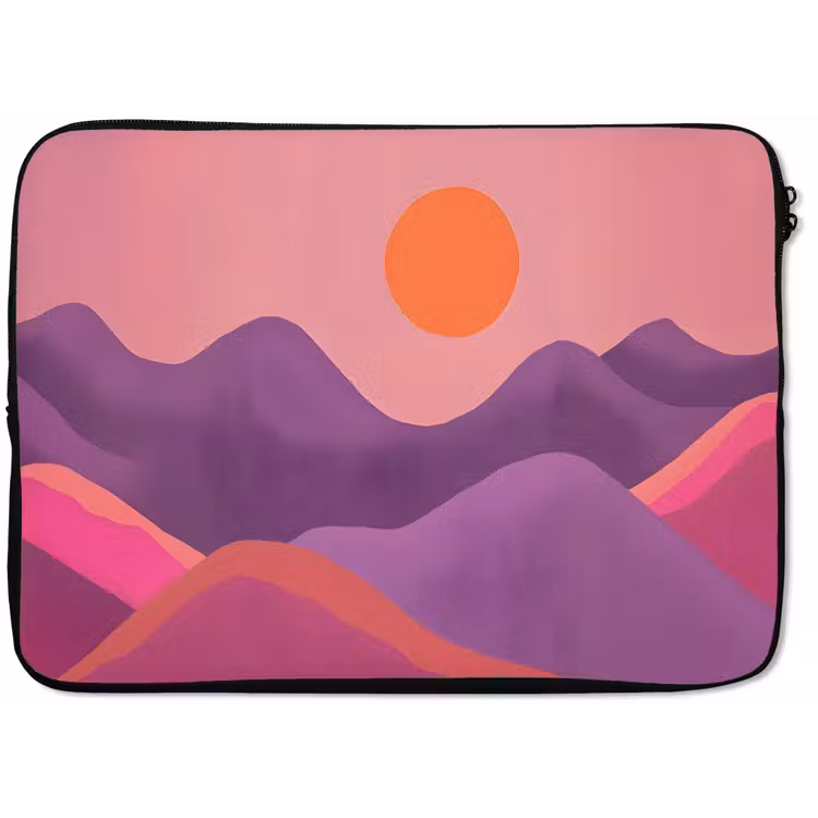 Zon - Heuvels - Paars - Abstract laptophoes neopreen klein -zkaufland3dotto