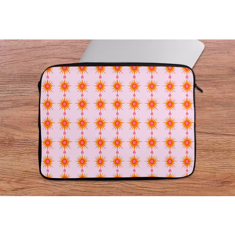 Zon - Motief - Roze laptophoes neopreen klein 279 -tafel
