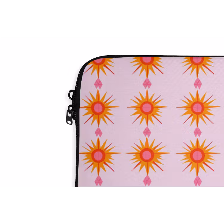 Zon - Motief - Roze laptophoes neopreen klein 279 -detail