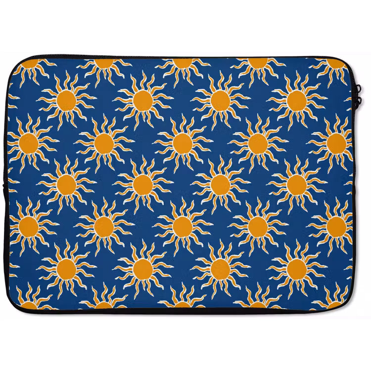 Zon - Patroon - Blauw laptophoes neopreen klein 279 -zkaufland3dotto