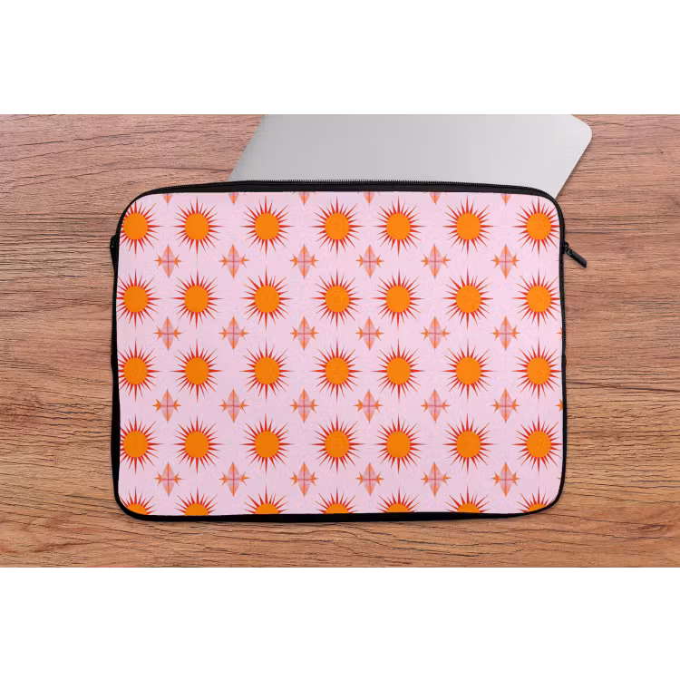 Zon - Patroon - Roze laptophoes neopreen klein 279 -tafel