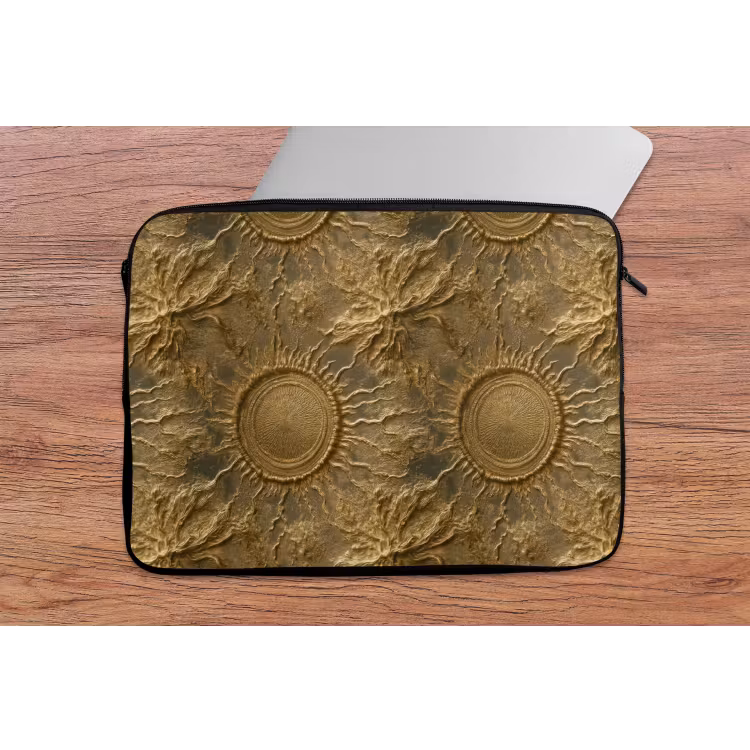 Zon - Reliëf - Antiek - Goud laptophoes neopreen klein 279 -tafel