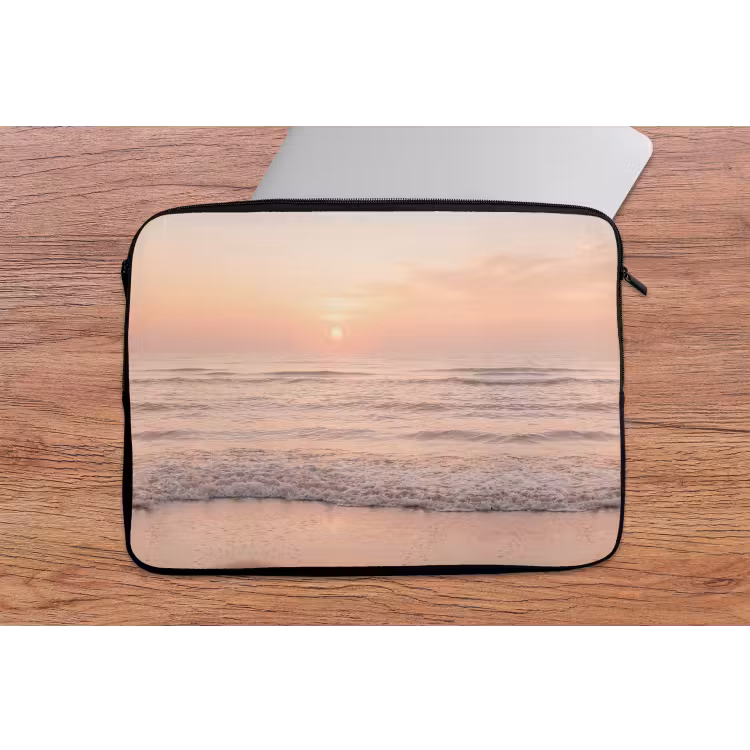 Zon - Strand - Roze laptophoes neopreen klein -tafel