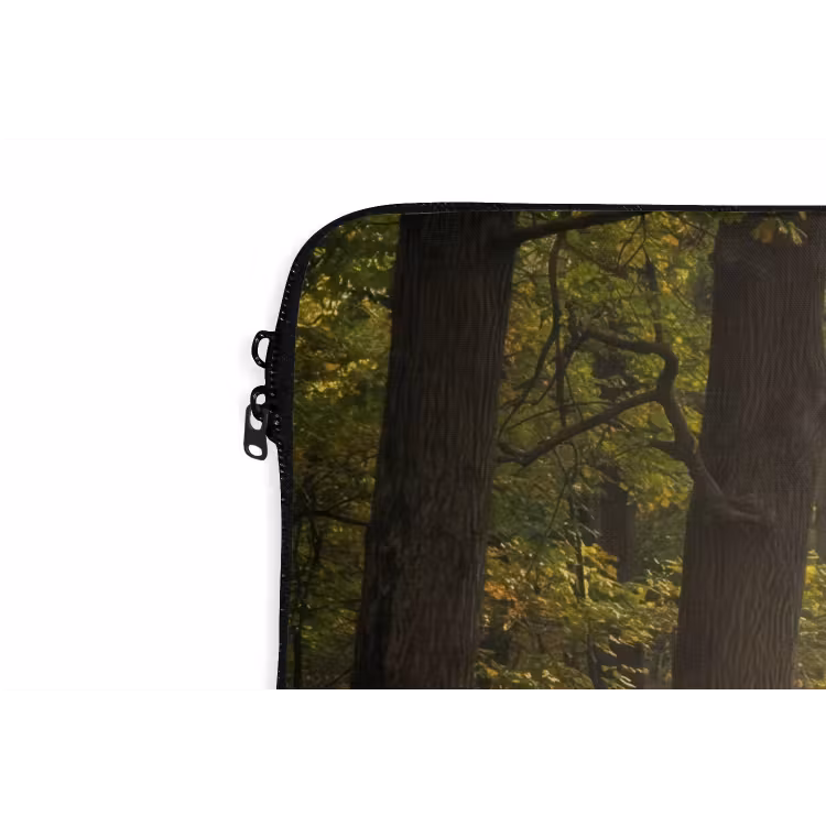 Zonlicht - Bospad - Bomen laptophoes neopreen klein -detail