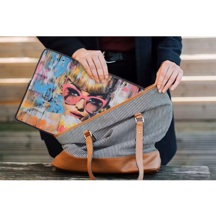Zonnebril - Vrouw - Kleurrijk - Verfspetters laptophoes neopreen klein -tas