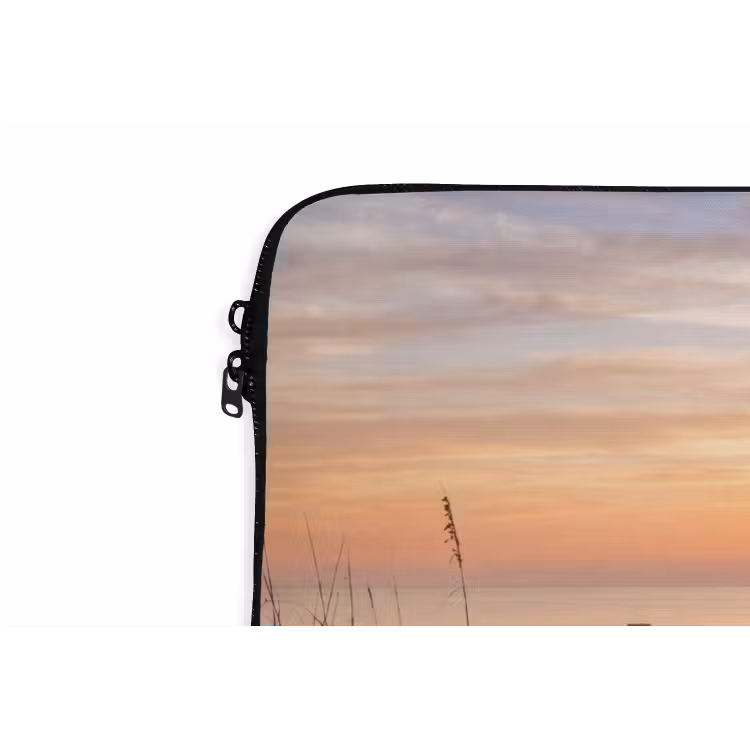 Zonsondergang - Strand - Zand laptophoes neopreen klein -detail