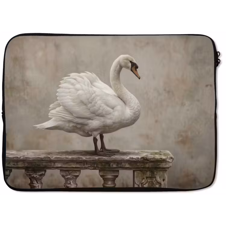 Zwaan - Elegant - Dieren - Wit laptophoes neopreen klein -zkaufland3dotto