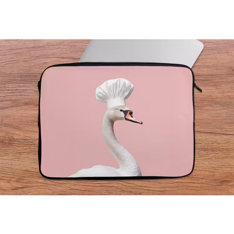 Zwaan - Koksmuts - Mooi - Klassiek laptophoes neopreen klein -tafel