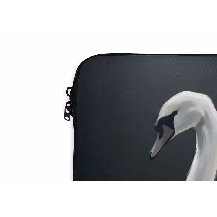 Zwaan - Water - Natuur - Realistisch - Wit laptophoes neopreen klein -detail