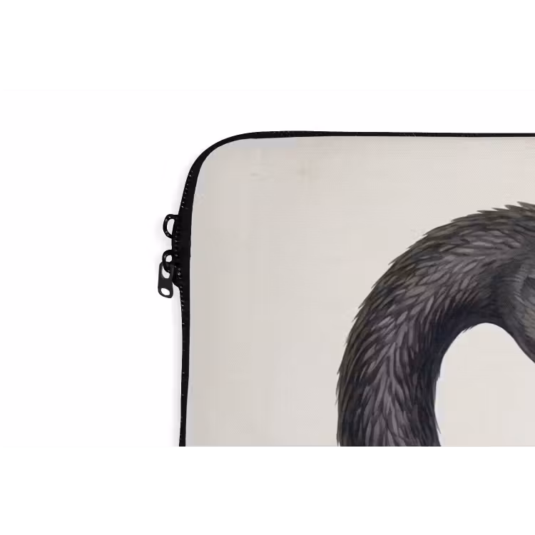 Zwanen - Hartvorm - Dieren laptophoes neopreen klein -detail
