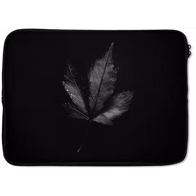 Zwart - Blad laptophoes neopreen klein -zkaufland3dotto