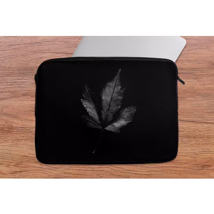 Zwart - Blad laptophoes neopreen klein -tafel