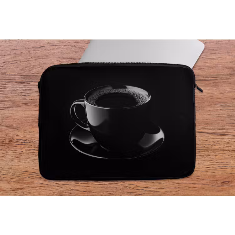 Zwart - Koffie - Kopje laptophoes neopreen klein -tafel