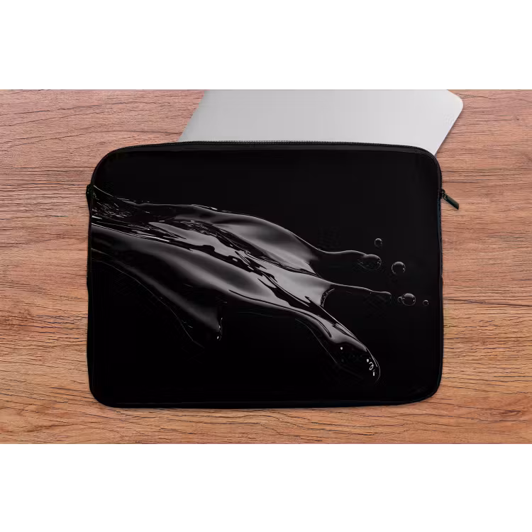 Zwart - Splash - Water laptophoes neopreen klein -tafel