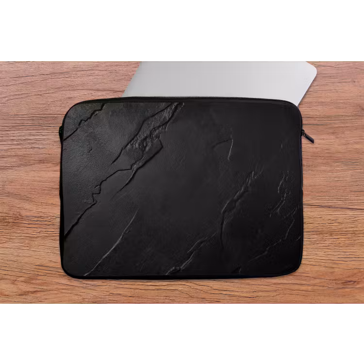 Zwart - Steen - Beton laptophoes neopreen klein -tafel
