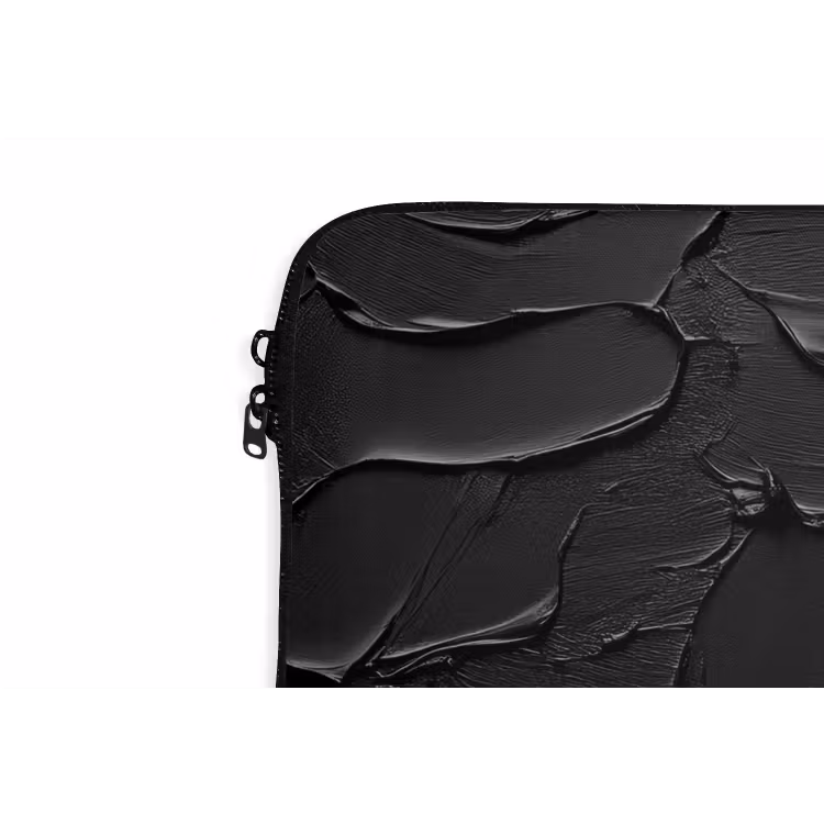 Zwart - Verf laptophoes neopreen klein -detail