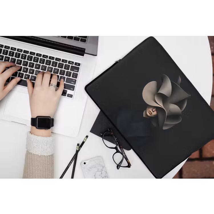 Zwarte - Hoed - Vrouw laptophoes neopreen klein -bureau