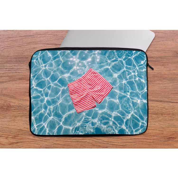 Zwemkleding - Gestreept - Water - Zomer - Rood-wit laptophoes neopreen klein -tafel