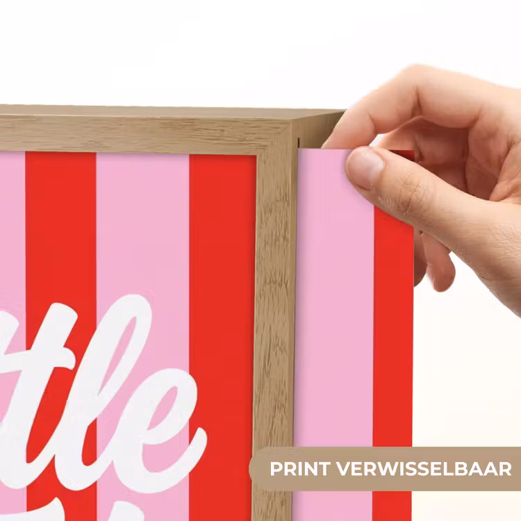 A Little Break - Strepen - Rood - Roze Light Box met batterij (Wandlamp) middel -USP_websiteprintNL