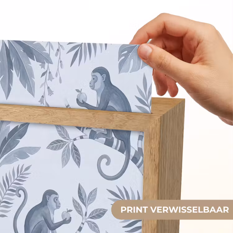 Aap - Boom - Bladeren - Jungle - Illustratie Light Box met kabel (Wandlamp) klein -USP_websiteprintNL