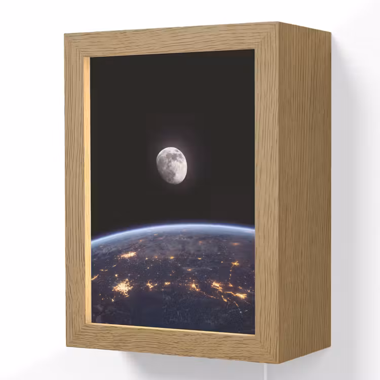 Lightbox - Wandlamp - Aarde - Nacht - Ruimte - Aarde - Nacht - Ruimte Light Box met kabel (Wandlamp) klein