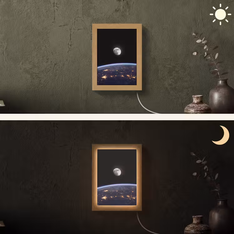 Lightbox - Wandlamp - Aarde - Nacht - Ruimte - Aarde - Nacht - Ruimte Light Box met kabel (Wandlamp) klein