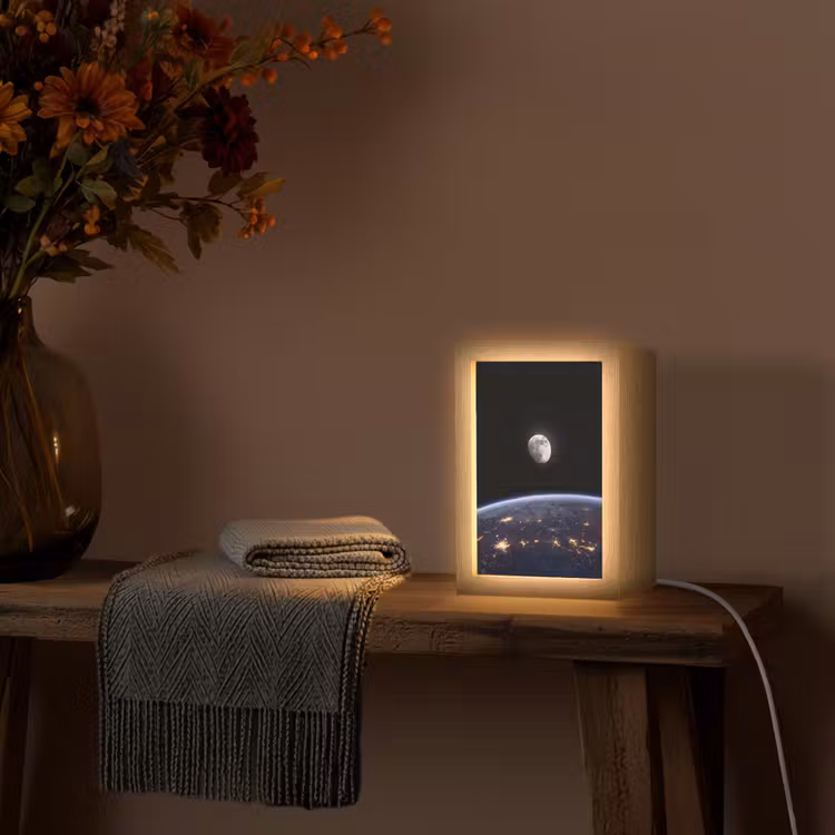 Lightbox - Wandlamp - Aarde - Nacht - Ruimte - Aarde - Nacht - Ruimte Light Box met kabel (Wandlamp) klein