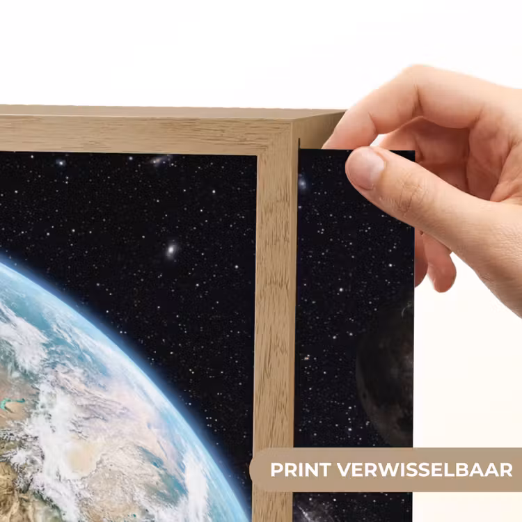Aarde - Ruimte - Blauw - Groen Light Box met batterij (Wandlamp) middel -USP_websiteprintNL