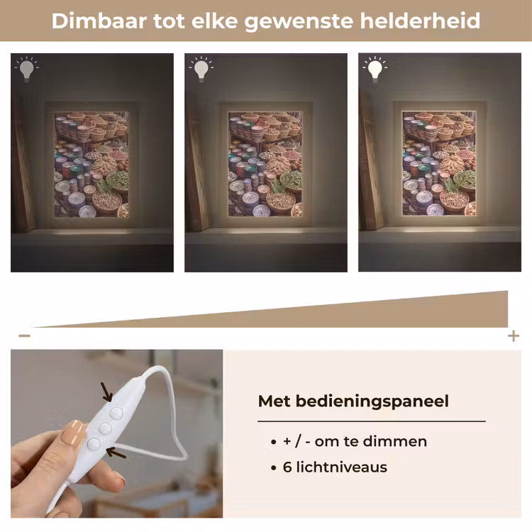 Lightbox - Wandlamp - Aardewerk - Oosters - Kleurrijk - Aardewerk - Oosters - Kleurrijk Light Box met kabel (Wandlamp) klein