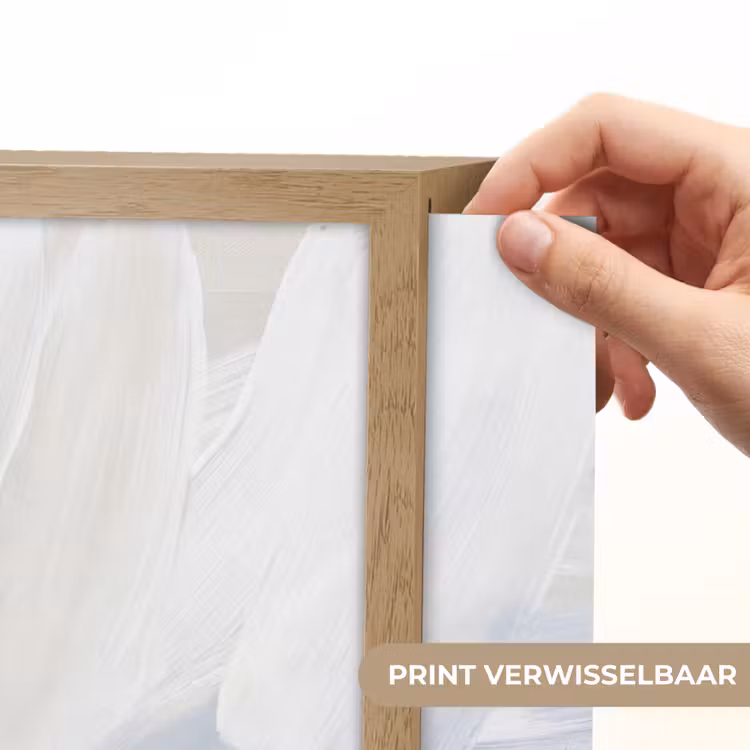 Abstract - Acryl - Blauw - Goud - Elegant Light Box met batterij (Wandlamp) middel -USP_websiteprintNL