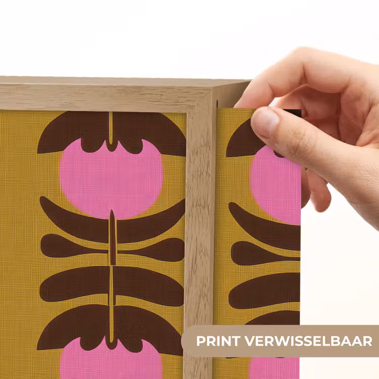 Abstract - Bloemen - Roze Light Box met batterij (Wandlamp) middel 907 -USP_websiteprintNL