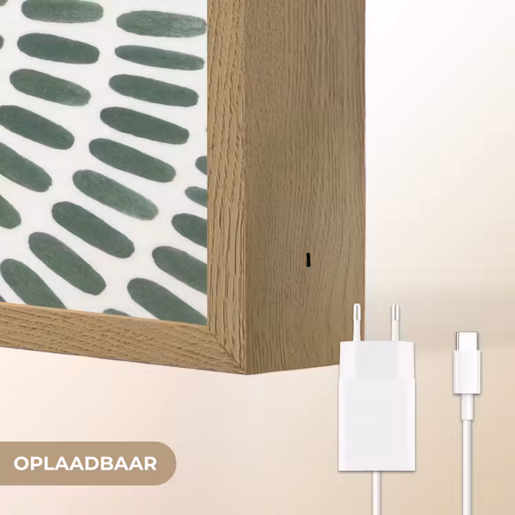 Abstract - Cirkel - Patroon - Modern - Groen Light Box met batterij (Wandlamp) middel -USP_websiteoplaadbaarNL