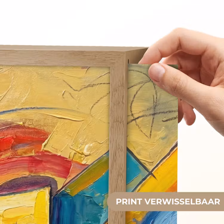 Abstract - Cirkels - Schilderij - Kleurrijk - Dynamisch Light Box met batterij (Wandlamp) middel -USP_websiteprintNL