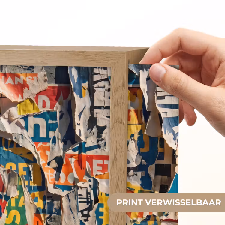 Abstract - Gelaagd papier - Urban - Modern - Kleurrijk Light Box met batterij (Wandlamp) middel -USP_websiteprintNL
