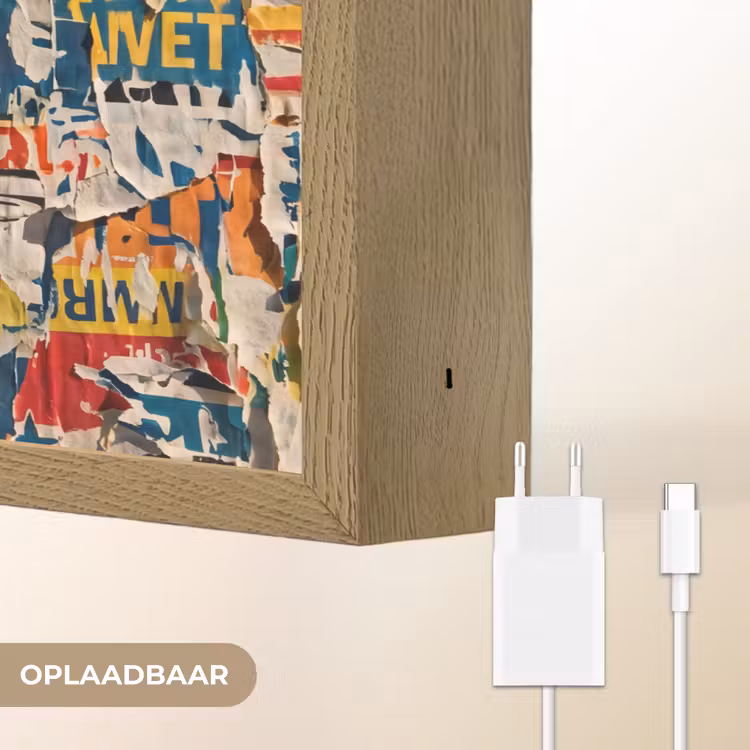 Abstract - Gelaagd papier - Urban - Modern - Kleurrijk Light Box met batterij (Wandlamp) middel -USP_websiteoplaadbaarNL