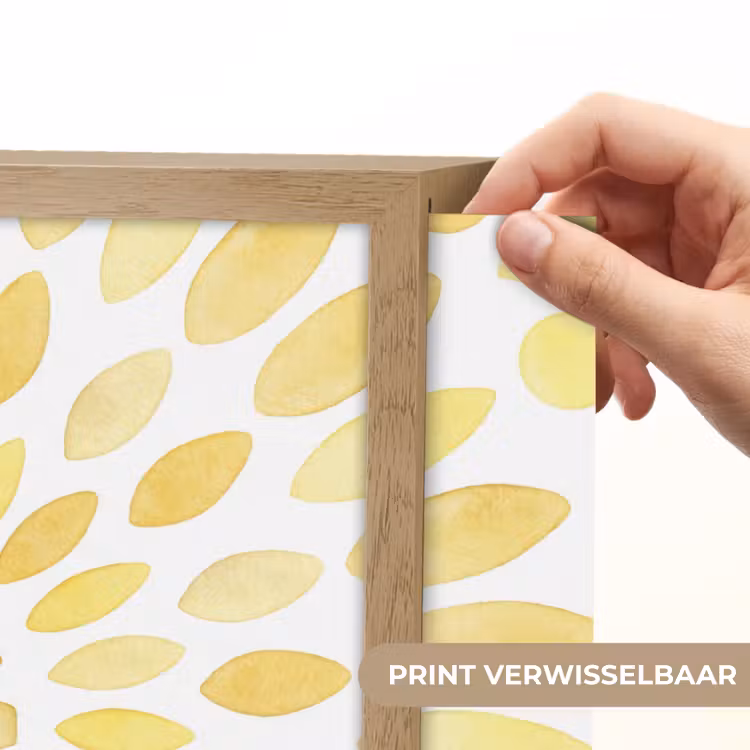 Abstract - Geometrisch - Stralend - Geel Light Box met batterij (Wandlamp) middel -USP_websiteprintNL