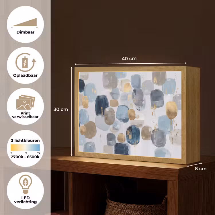 Abstract - Goud - Vormen Light Box met batterij (Wandlamp) middel -USP_websiteoverzichtNL