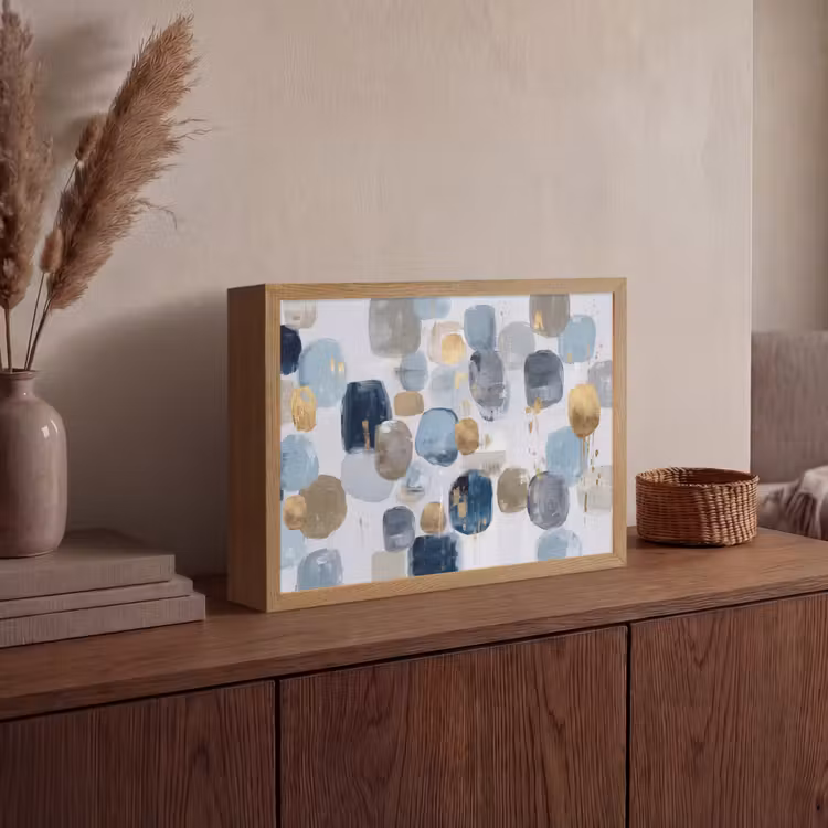 Abstract - Goud - Vormen Light Box met batterij (Wandlamp) middel -sfeer2