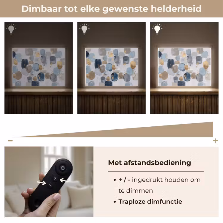 Abstract - Goud - Vormen Light Box met batterij (Wandlamp) middel -USP_dimbaarNL