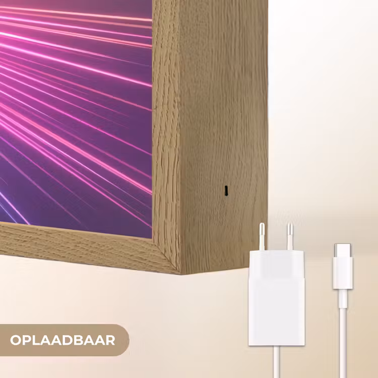 Abstract - Light - Burst - Modern - Colorful Light Box met batterij (Wandlamp) middel -USP_websiteoplaadbaarNL